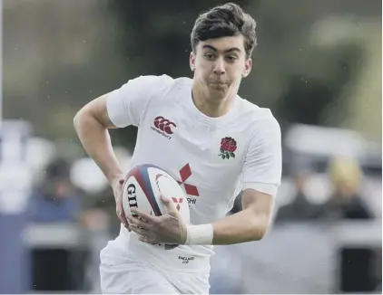  ??  ?? 2 Cameron Redpath in action for the England under-18 side last season. The teenager had previously played for Scotland U18s against their English counterpar­ts in 2016. Now he has been called up for the senior England squad’s summer tour of South Africa.