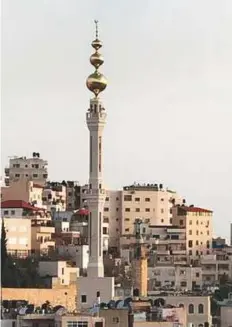  ?? Mohammed Najib/Gulf News ?? The 74-metre-high minaret of the Arba’een mosque in Eisawiya near occupied East Jerusalem cost $330,000.