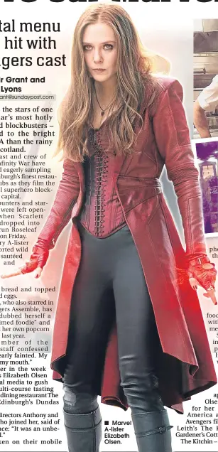  ??  ?? ■
Marvel A-lister Elizabeth Olsen.