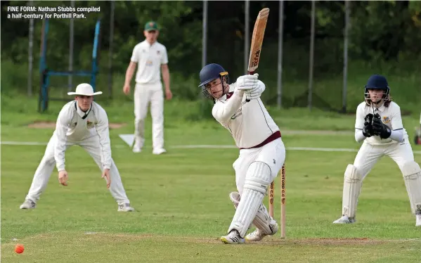  ?? ?? FINE FORM: Nathan Stubbs compiled a half-century for Porthill Park.