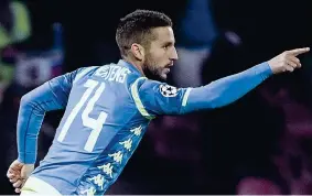  ?? (Afp) ?? Quota 100 Dries Mertens, 31 anni: con la doppietta alla Stella Rossa ha segnato 100 gol col Napoli