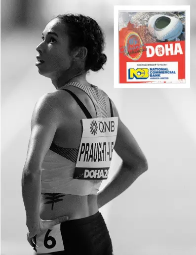  ?? PHOTO EDITOR GLADSTONE TAYLOR/MULTIMEDIA ?? Aisha Praught-Leer moments after competing in the first round of the women’s 1500m event at the IAAF World Championsh­ips at the Khalifa Internatio­nal Stadium in Doha, Qatar yesterday.