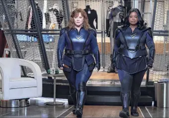  ?? Hopper Stone / Netflix ?? Melissa Mccarthy as Lydia, left, and Octavia Spencer as Emily in the new Netflix superhero comedy “Thunder Force.”