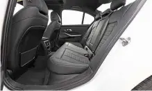  ??  ?? Legroom just edges Tesla’s, and 3 Series has more headroom