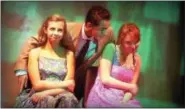  ?? PHOTOS BY KATHI CHRISTIE ?? Chloe Marturano (Margie), left, Joshua Klusewitz (Albert Peterson) and Mandy Maiers (Nancy/Gloria Rasputin) are shown in a scene from “Bye Bye Birdie” at Genesius Theatre.