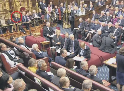  ??  ?? 0 Theresa May sat at the foot of the throne used by the Queen when she addresses parliament