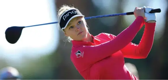  ?? DAVID CANNON/GETTY IMAGES ?? Brooke Henderson, the 19-year-old LPGA Tour standout from Smiths Falls, Ont., has two top-10 finishes so far this season. At this point of the 2016 LPGA season, she had eight in nine events.