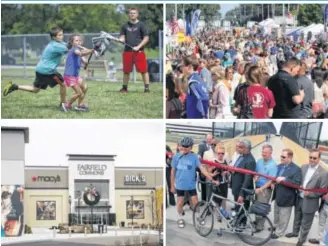  ?? STAFF AND CONTRIBUTE­D PHOTOS ?? (Clockwise from top left): Lacrosse is one of the activities offered by the Beavercree­k Parks department; The Beavercree­k Popcorn Festival has been a tradition for decades; Wright State Way, the pedestrian bridge over I-675, was officially opened this...