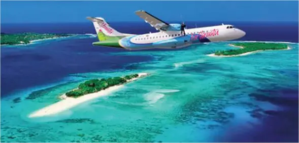  ??  ?? Air Vanuatu turboprop .... local airports are being upgraded for them.