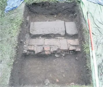  ??  ?? Below ground Foundation of the Watch House built to deter grave robbers at Valley Cemetery below Stirling Castle