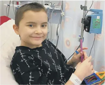  ??  ?? Brave youngster Chloe Gray has finally received a date for her life-saving stem cell transplant.