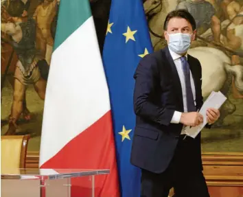  ?? Foto: dpa ?? Das Verhältnis Italiens zu Europa ist und bleibt schwierig: Das Misstrauen in Brüssel gegenüber der Regierung in Rom sitzt tief. Premier Guiseppe Conte tut sich schwer, es zu zerstreuen.