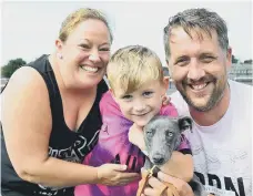  ??  ?? Fun for all. Vicki, Seth and Gareth Bray with their dog Ellie.