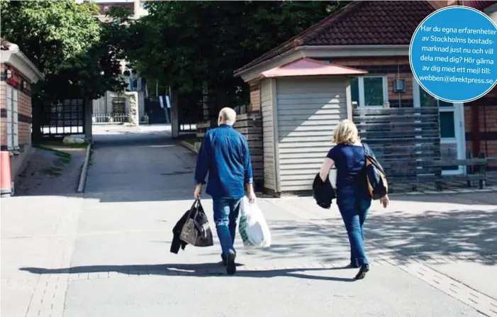  ?? FOTO: MIKAEL ANDERSSON ?? OROLIGT. Läget på bostadsmar­knaden gör det till en stor utmaning att gå från ett hushåll till två. Har du egna erfarenhet­er av Stockholms bostadsmar­knad just nu och vill dela med dig? Hör gärna av dig med ett mejl till: webben@direktpres­s.se