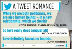  ??  ?? TOGETHER: Kezia Dugdale and Jenny Gilruth and tweets yesterday