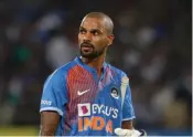  ?? — AP ?? India’s Shikhar Dhawan after his dismissal during the 2nd T20I against Bangladesh earlier this month.