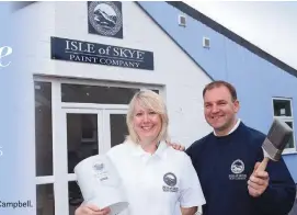  ??  ?? Isle of Skye Paint Company founders Carol and Alasdair Campbell.