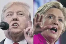  ??  ?? Donald Trump and Hillary Clinton, two choices Canadians aren't wild about.