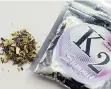  ?? KELLEY MCCALL//THE ASSOCIATED PRESS FILES ?? More than 1,500 people in several states became ill last month from smoking synthetic marijuana sold under brand names, including K2 and Spice.