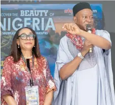  ?? ?? Minister of Tourism, Lola Ade- John and the Convener, Travellers Awards’ Ikechi Uko during the 2024 Travellers Awards’ Top 100 Tourism Personalit­ies in Nigeria at the National Museum Onikan Lagos recently.