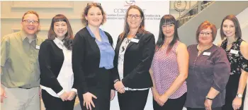  ??  ?? The CCRW team (l-r) Kyle Hutchinson, CCRW Moose Jaw Employment Outreach Specialist; Anna Lamswood, CCRW Toronto Employment Coordinato­r; Elizabeth Smith, CCRW National Manager, Toronto; Maureen Haan, CCRW CEO/President, Toronto;Celeste Whipp, CCRW...