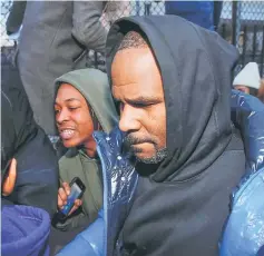  ??  ?? R. Kelly leaves Cook County jail in Chicago, Illinois on Feb 25 and (below) Lizzette Martinez, alleged underage victim of R. Kelly, holds a news conference in Los Angeles.