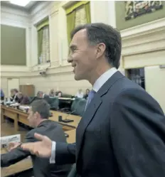  ?? THE CANADIAN PRESS FILES ?? Finance Minister Bill Morneau appears at the House of Commons Standing Committee on Finance to discuss the enhancemen­t to the Canada Pension Plan on Sept. 19, 2016. A report by the C.D. Howe Institute is calling on Ottawa to be more forthcomin­g about...