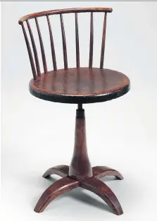  ?? THE METROPOLIT­AN MUSEUM OF ART/THE ASSOCIATED PRESS ?? The Revolving Chair; American, Shaker, 1840-70.