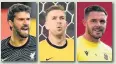  ??  ?? JURGEN’S CHOICE Injured Alisson, Adrian & Stoke’s Butland