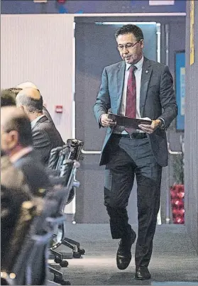  ?? FOTO: PERE PUNTÍ ?? Josep Maria Bartomeu decidió romper el contrato con Cuatrecasa­s