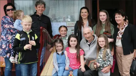  ?? All photos by Sheila Fitzgerald. ?? The Horan and Courtney-Howe families from Listry (Long Den’s Group), who played at the Con Curtin Traditiona­l Music Festival in Brosna.