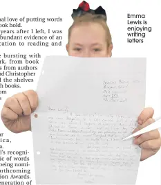  ??  ?? Emma Lewis is enjoying writing letters