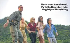  ??  ?? Horror show: Austin Stowell, Portia Doubleday, Lucy Hale, Maggie Q and Jimmy O Yang