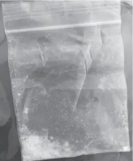  ?? HANDOUT PHOTO ?? A Nanaimo mother says her daughter found a baggie containing crack cocaine on the playground of Cilaire Elementary School in Victoria.