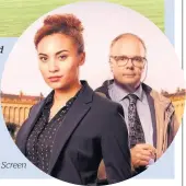  ?? Picture: ITV/ Mammoth Screen ?? A hot air balloon is inflated on Royal Crescent green as filming for Mcdonald and Dodds begins; stars Tala Gouveia and Jason Watkins, right