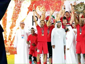  ??  ?? THe cHampions:
Al Ahli is one of the most successful clubs in the UAE and the current Arabian Gulf super Cup titles and two UAE League Cup titles, earning a total of 21 domestic titles, making them the se