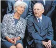  ?? FOTO: DPA ?? Christine Lagarde, Wolfgang Schäuble.
