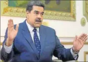  ?? AP ?? Venezuela's President Nicolas Maduro speaks during an interview at Miraflores presidenti­al palace in Caracas, Venezuela.