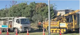  ??  ?? Geotech works on Ōmokoroa Road.