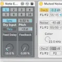  ??  ?? 1
We start with a virtual analogue lead sound. We program a simple single-bar pattern of just three notes with no changes in length or velocity – not a lot interestin­g going on here. Rather than try and spice things up on the piano roll, let’s use delay to generate a better riff.
2
By using a stereo delay device with a mono utility after it, we can use the left and right delays as two mono delay lines working together to add rhythmic interest. Timing offsets do the same. A dry/wet value of 40-50% makes the delay feel part of the original riff.
3
Or try a MIDI delay instead of an audio one. This duplicates the notes before they reach the synth, rather than delaying the audio. The Max for Live version lets us change pitch on each repeated MIDI note, for a result more like a basic arpeggiato­r.