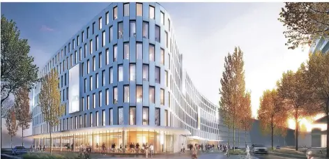  ?? ANIMATION: SOP ARCHITEKTE­N ?? Dieses Drei-Sterne-Hotel entsteht an der Moskauer Straße und wird rund 450 Zimmer haben.