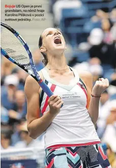  ??  ?? Bojuje US Open je první grandslam, na němž hraje Karolína Plíšková v pozici světové jedničky. Foto: AP