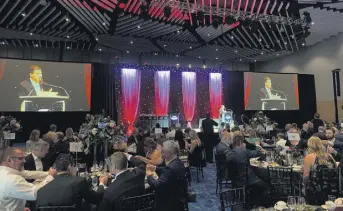  ?? ?? Chris Bianca of 9News kicks off the Colorado Automotive Hall of Fame dinner. (Tim Jackson photo)