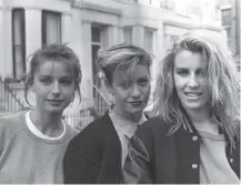  ??  ?? 0 Bananarama arrive for the making of Band Aid single Do They Know It’s Christmas?, recorded on this day in 1984