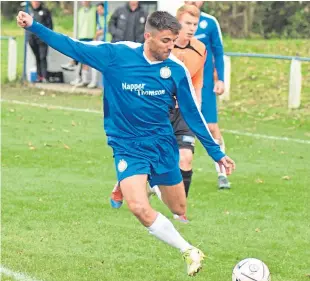  ?? Picture: Chris Ritchie. ?? Grant Lawson: Netted hat-trick in Lochee United’s win.