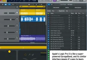  ??  ?? Apple’s Logic Pro X is like a superpower­ed GarageBand, and its similar interface means it’s easy to learn.