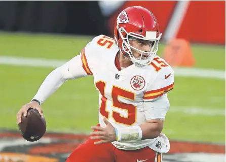  ?? KIM KLEMENT/ USA TODAY SPORTS ?? The Chiefs and quarterbac­k Patrick Mahomes will face the Browns in an AFC divisional round game as they embark this postseason on their Super Bowl defense.