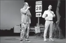  ??  ?? FRED (ROB NAGLE) , left, and Josh (Corey Brill) tread carefully during an emotional gathering at a Cape Code family home.