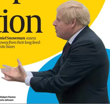  ?? ?? At the day job: Robert Peston interviews Boris Johnson