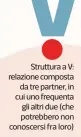  ?? ?? Struttura a V: relazione composta da tre partner, in cui uno frequenta gli altri due (che potrebbero non conoscersi fra loro)